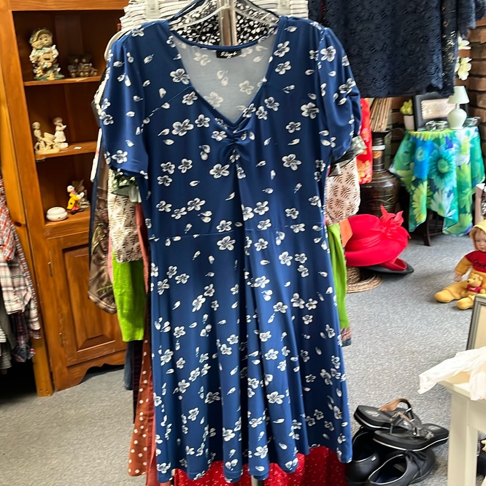 Bleu Dress Whiite Flower Dress PTP 20